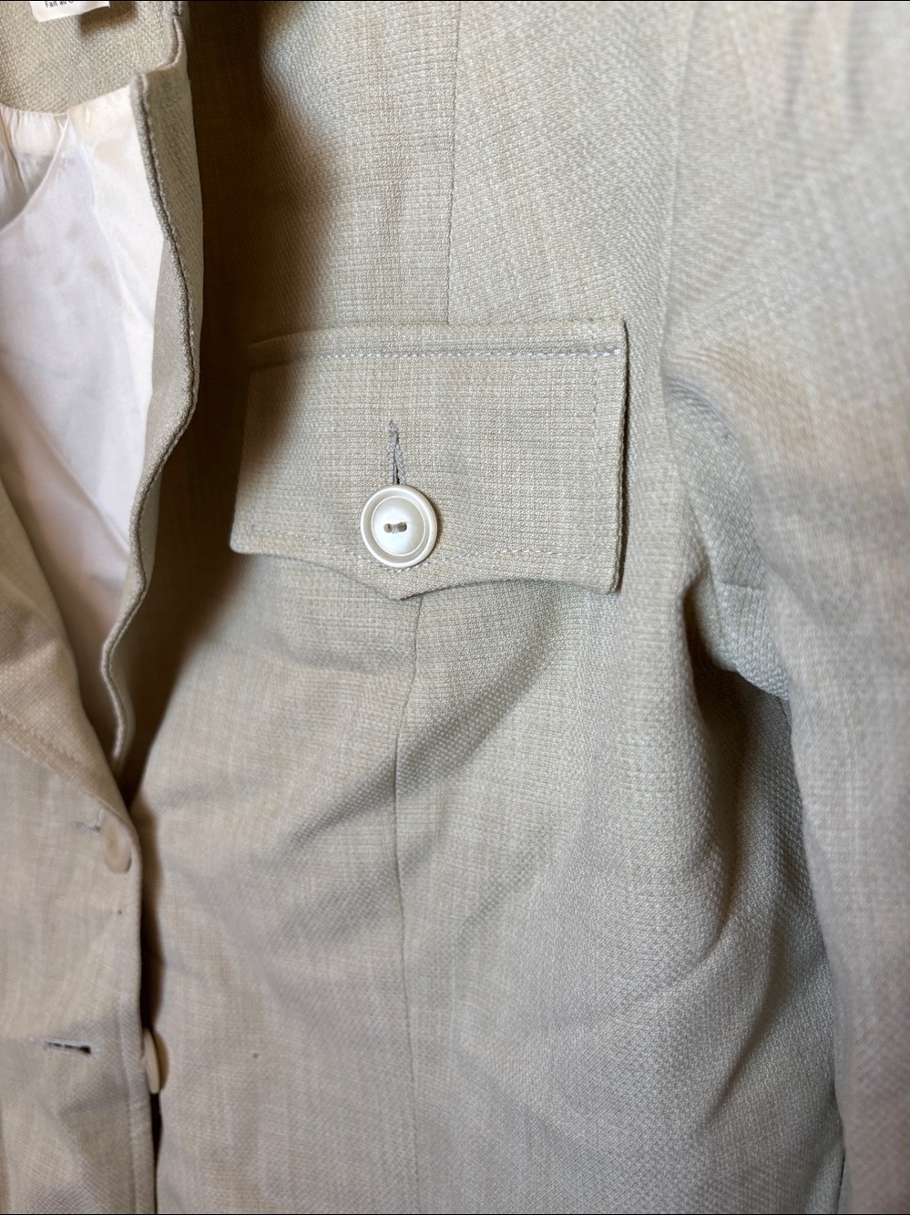 Vintage-Style Women's Jacket in Light Beige - 10 - Picture 5 of 5